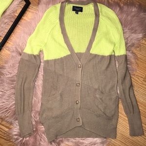 American Eagle color block button up cardigan